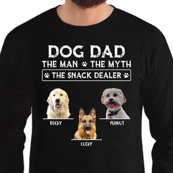 Custom Digital Prints - The Man The Myth The Snack Dealer Personalized Custom Photo Dog Cat Dad Shirt - Image 3